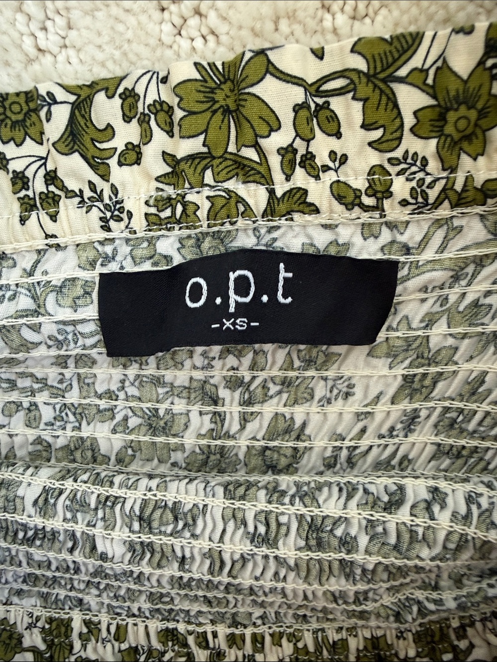 O.P.T. Olive Floral Smocked Sundress - Picture 4 of 5
